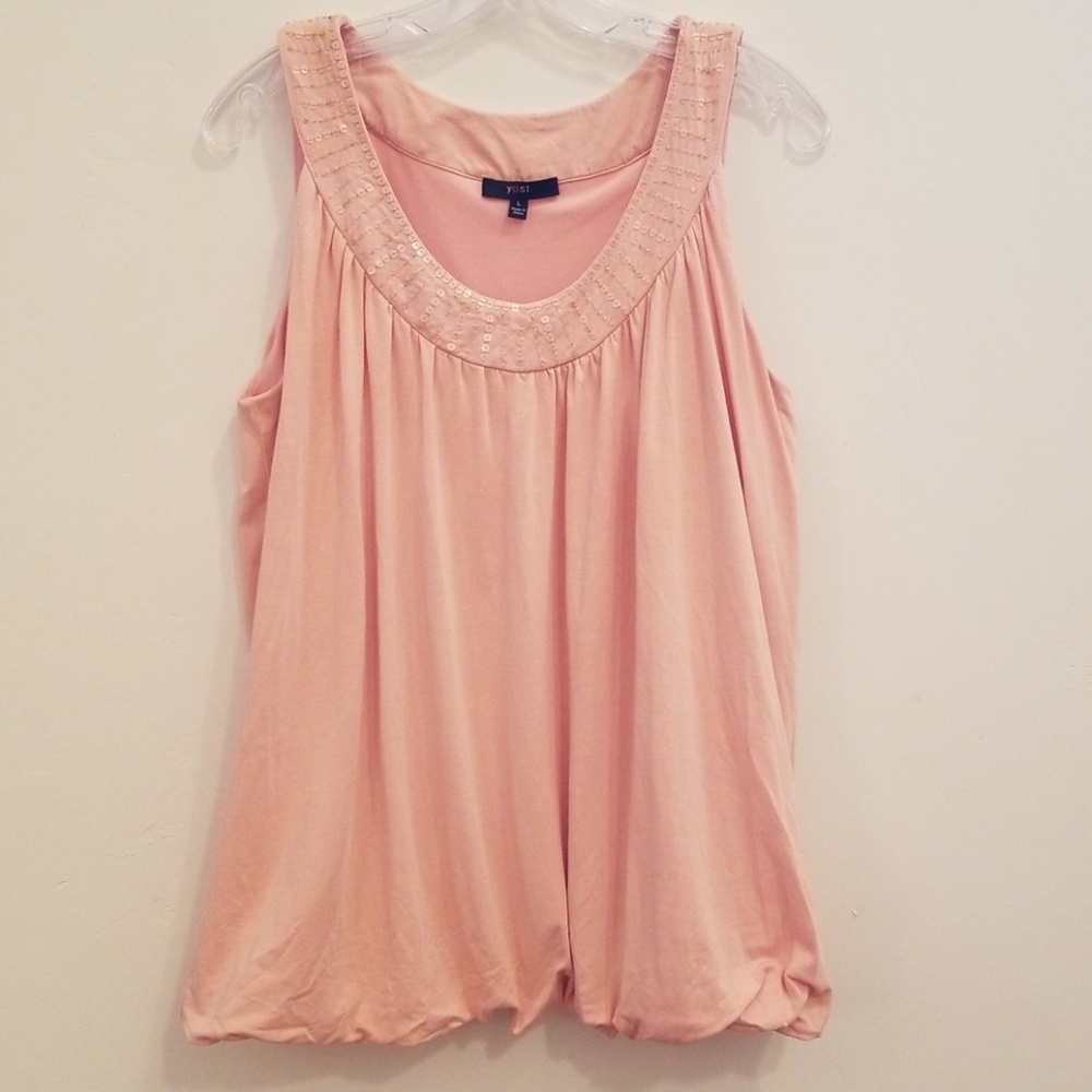 Yest peach / pink tank top - Large